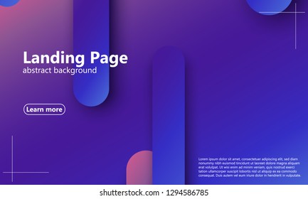 Website landing page. Geometric background. Minimal abstract cover design. Creative colorful wallpaper. Trendy gradient poster. Vector illustration.