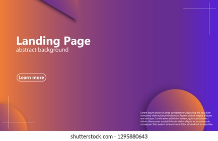 Website landing page. Geometric background. Minimal abstract cover design. Creative colorful wallpaper. Trendy gradient poster. Vector illustration.