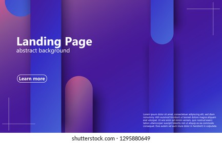 Website landing page. Geometric background. Minimal abstract cover design. Creative colorful wallpaper. Trendy gradient poster. Vector illustration.