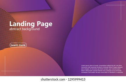 Website landing page. Geometric background. Minimal abstract cover design. Creative colorful wallpaper. Trendy gradient poster. Vector illustration.