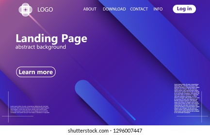 Website landing page. Geometric background. Minimal abstract cover design. Creative colorful wallpaper. Trendy gradient poster. Vector illustration.