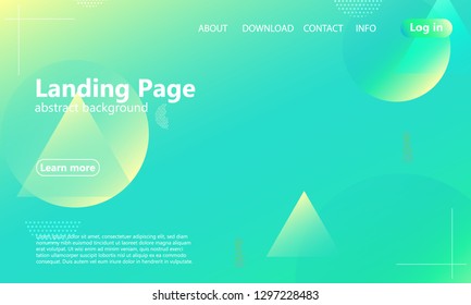 Website landing page. Geometric background. Minimal abstract cover design. Creative colorful wallpaper. Trendy gradient poster. Vector illustration.