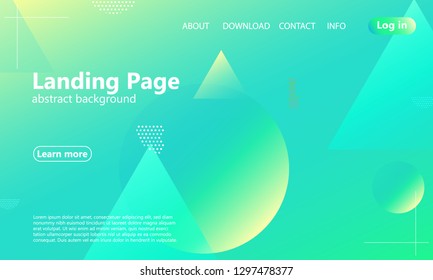 Website landing page. Geometric background. Minimal abstract cover design. Creative colorful wallpaper. Trendy gradient poster. Vector illustration.