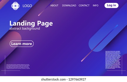 Website landing page. Geometric background. Minimal abstract cover design. Creative colorful wallpaper. Trendy gradient poster. Vector illustration.