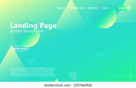 Website landing page. Geometric background. Minimal abstract cover design. Creative colorful wallpaper. Trendy gradient poster. Vector illustration.