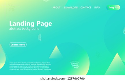 Website landing page. Geometric background. Minimal abstract cover design. Creative colorful wallpaper. Trendy gradient poster. Vector illustration.