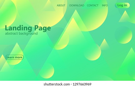 Website landing page. Geometric background. Minimal abstract cover design. Creative colorful wallpaper. Trendy gradient poster. Vector illustration.