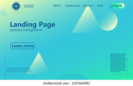 Website landing page. Geometric background. Minimal abstract cover design. Creative colorful wallpaper. Trendy gradient poster. Vector illustration.