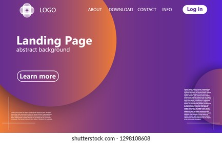 Website landing page. Geometric background. Minimal abstract cover design. Creative colorful wallpaper. Trendy gradient poster. Vector illustration.