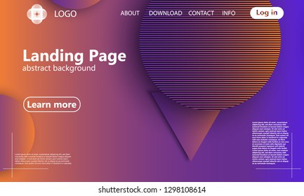 Website landing page. Geometric background. Minimal abstract cover design. Creative colorful wallpaper. Trendy gradient poster. Vector illustration.