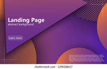 Website landing page. Geometric background. Minimal abstract cover design. Creative colorful wallpaper. Trendy gradient poster. Vector illustration.