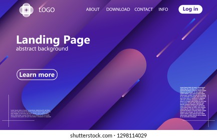 Website landing page. Geometric background. Minimal abstract cover design. Creative colorful wallpaper. Trendy gradient poster. Vector illustration.