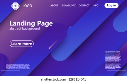 Website landing page. Geometric background. Minimal abstract cover design. Creative colorful wallpaper. Trendy gradient poster. Vector illustration.
