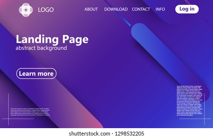 Website landing page. Geometric background. Minimal abstract cover design. Creative colorful wallpaper. Trendy gradient poster. Vector illustration.