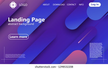 Website landing page. Geometric background. Minimal abstract cover design. Creative colorful wallpaper. Trendy gradient poster. Vector illustration.