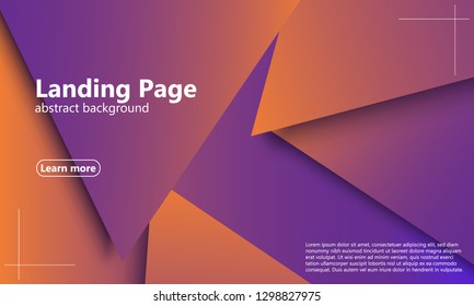 Website landing page. Geometric background. Minimal abstract cover design. Creative colorful wallpaper. Trendy gradient poster. Vector illustration.
