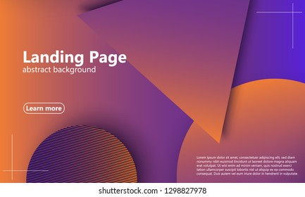 Website landing page. Geometric background. Minimal abstract cover design. Creative colorful wallpaper. Trendy gradient poster. Vector illustration.