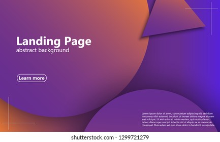 Website landing page. Geometric background. Minimal abstract cover design. Creative colorful wallpaper. Trendy gradient poster. Vector illustration.