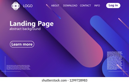 Website landing page. Geometric background. Minimal abstract cover design. Creative colorful wallpaper. Trendy gradient poster. Vector illustration.