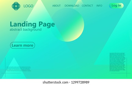 Website landing page. Geometric background. Minimal abstract cover design. Creative colorful wallpaper. Trendy gradient poster. Vector illustration.