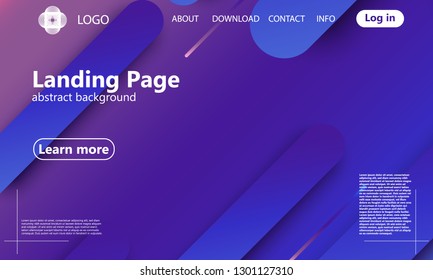 Website landing page. Geometric background. Minimal abstract cover design. Creative colorful wallpaper. Trendy gradient poster. Vector illustration.
