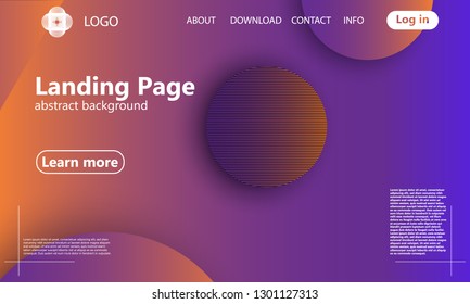 Website landing page. Geometric background. Minimal abstract cover design. Creative colorful wallpaper. Trendy gradient poster. Vector illustration.