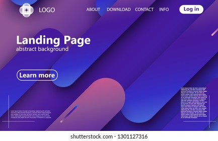Website landing page. Geometric background. Minimal abstract cover design. Creative colorful wallpaper. Trendy gradient poster. Vector illustration.