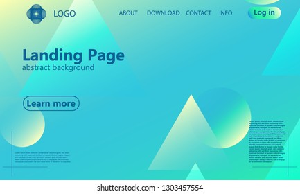Website landing page. Geometric background. Minimal abstract cover design. Creative colorful wallpaper. Trendy gradient poster. Vector illustration.