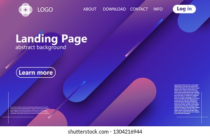 Website landing page. Geometric background. Minimal abstract cover design. Creative colorful wallpaper. Trendy gradient poster. Vector illustration.