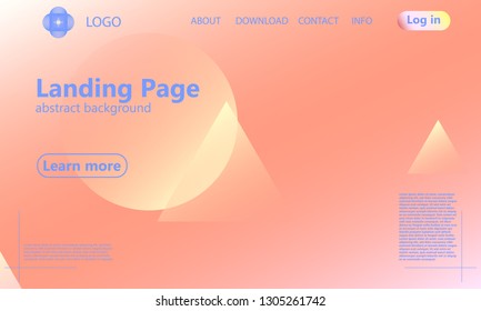 Website landing page. Geometric background. Minimal abstract cover design. Creative colorful wallpaper. Trendy gradient poster. Vector illustration.