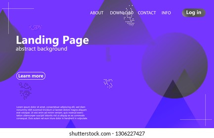 Website landing page. Geometric background. Minimal abstract cover design. Creative colorful wallpaper. Trendy gradient poster. Vector illustration.