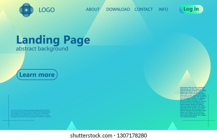 Website landing page. Geometric background. Minimal abstract cover design. Creative colorful wallpaper. Trendy gradient poster. Vector illustration.