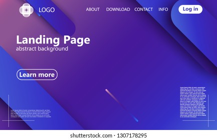 Website landing page. Geometric background. Minimal abstract cover design. Creative colorful wallpaper. Trendy gradient poster. Vector illustration.