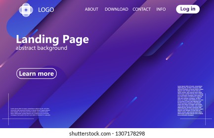 Website landing page. Geometric background. Minimal abstract cover design. Creative colorful wallpaper. Trendy gradient poster. Vector illustration.