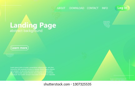 Website landing page. Geometric background. Minimal abstract cover design. Creative colorful wallpaper. Trendy gradient poster. Vector illustration.