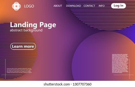 Website landing page. Geometric background. Minimal abstract cover design. Creative colorful wallpaper. Trendy gradient poster. Vector illustration.