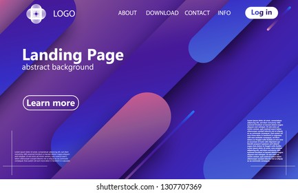 Website landing page. Geometric background. Minimal abstract cover design. Creative colorful wallpaper. Trendy gradient poster. Vector illustration.