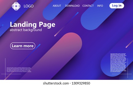 Website landing page. Geometric background. Minimal abstract cover design. Creative colorful wallpaper. Trendy gradient poster. Vector illustration.