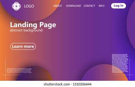 Website landing page. Geometric background. Minimal abstract cover design. Creative colorful wallpaper. Trendy gradient poster. Vector illustration.