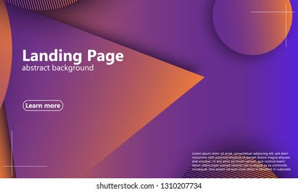 Website landing page. Geometric background. Minimal abstract cover design. Creative colorful wallpaper. Trendy gradient poster. Vector illustration.