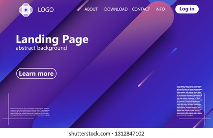 Website landing page. Geometric background. Minimal abstract cover design. Creative colorful wallpaper. Trendy gradient poster. Vector illustration.