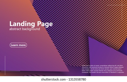 Website landing page. Geometric background. Minimal abstract cover design. Creative colorful wallpaper. Trendy gradient poster. Vector illustration.