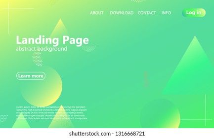 Website landing page. Geometric background. Minimal abstract cover design. Creative colorful wallpaper. Trendy gradient poster. Vector illustration.
