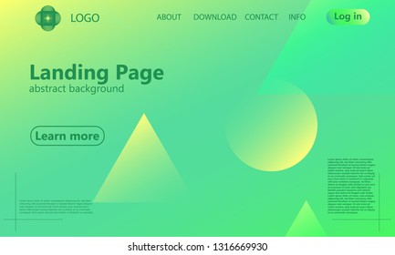 Website landing page. Geometric background. Minimal abstract cover design. Creative colorful wallpaper. Trendy gradient poster. Vector illustration.