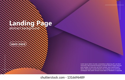 Website landing page. Geometric background. Minimal abstract cover design. Creative colorful wallpaper. Trendy gradient poster. Vector illustration.