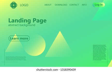 Website landing page. Geometric background. Minimal abstract cover design. Creative colorful wallpaper. Trendy gradient poster. Vector illustration.