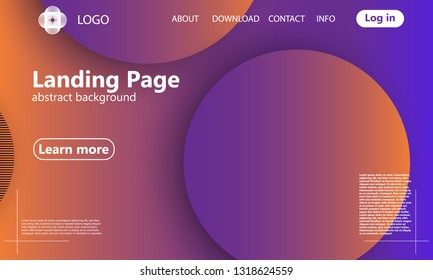 Website landing page. Geometric background. Minimal abstract cover design. Creative colorful wallpaper. Trendy gradient poster. Vector illustration.