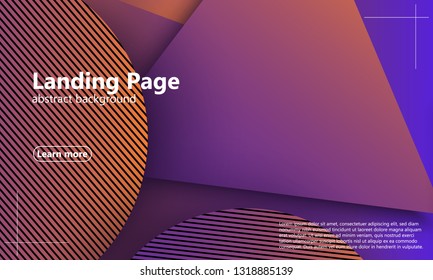 Website landing page. Geometric background. Minimal abstract cover design. Creative colorful wallpaper. Trendy gradient poster. Vector illustration.