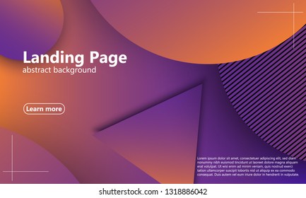Website landing page. Geometric background. Minimal abstract cover design. Creative colorful wallpaper. Trendy gradient poster. Vector illustration.