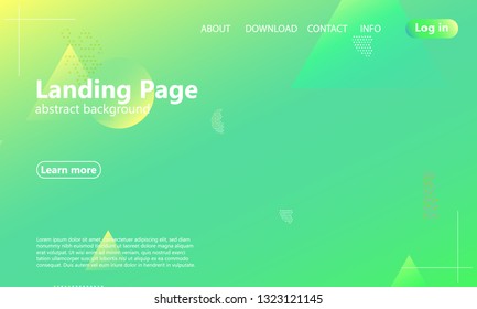 Website landing page. Geometric background. Minimal abstract cover design. Creative colorful wallpaper. Trendy gradient poster. Vector illustration.